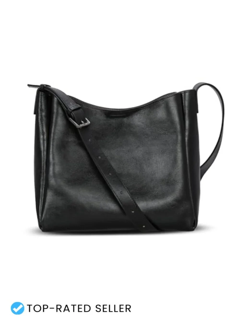 Genuine Leather Hobo Crossbody Purse with Adjustable Strap